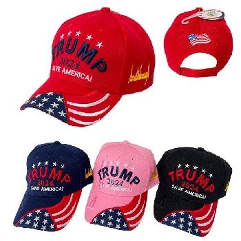 Trump 2024 Hat w/ Embroidered Flag SAVE AMERICA! 